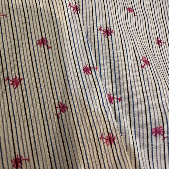 TALBOTS WOMENS SLEEVELESS BUTTON DOWN SHIRT PALM TREES SIZE 6 - Picture 3 of 10